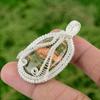 925 Silver Heart Chakra Natural Unakite Engagement Sister Wire Wrapped Pendant