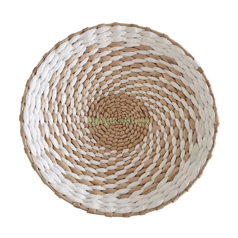 24TE Nordic Straw Woven Wall Decor Round Plate for Creative Wall Decor Ornament for Home Bedroom Living Room Decoration Hanging