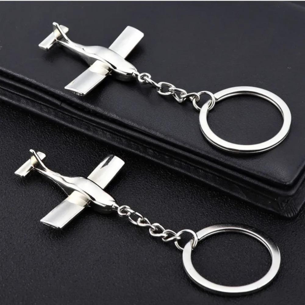 New Simple Niche Creative Trend Airplane Keychain Airplane Model Keychain Car Keychain Cool Boys Men Street Party Accessories