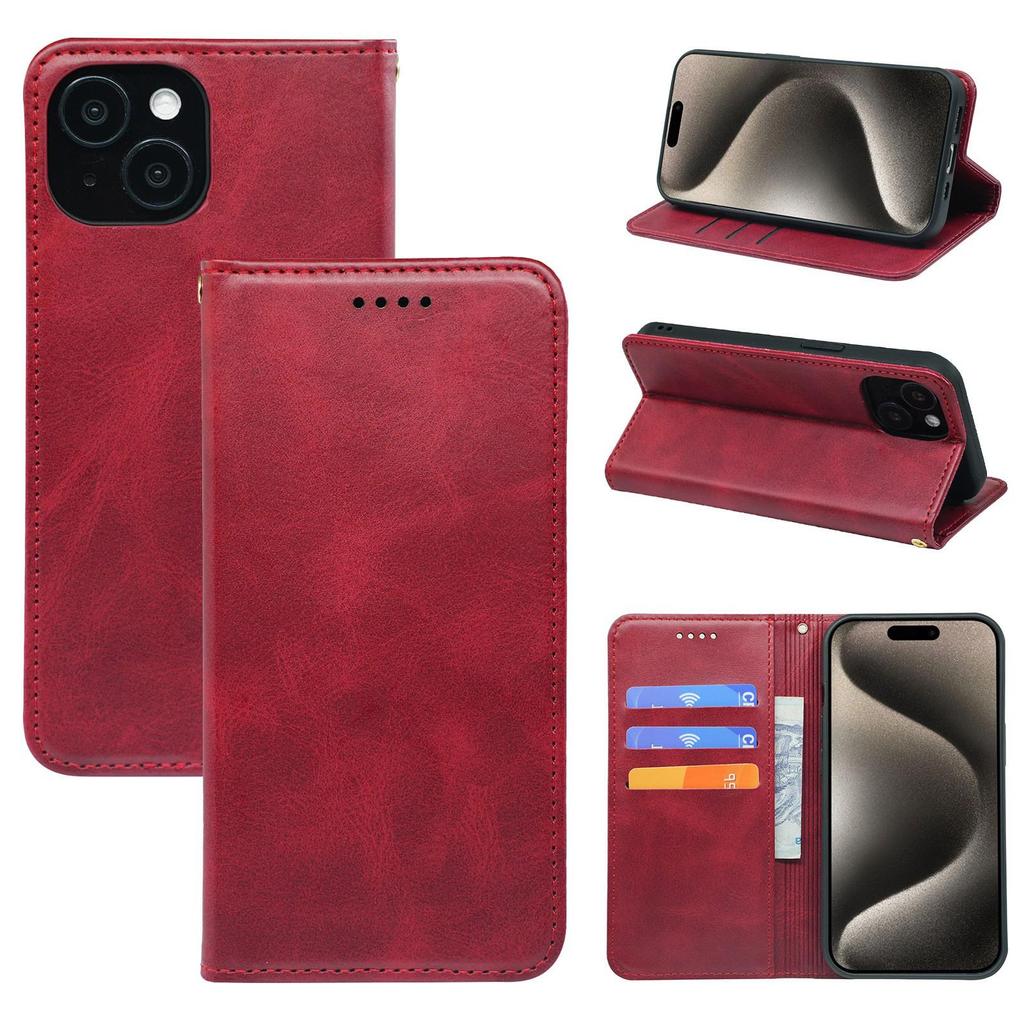 Apple iPhone 16/15 Plus/14 Pro Max Leather Magnetic Wallet Case with Card Slot