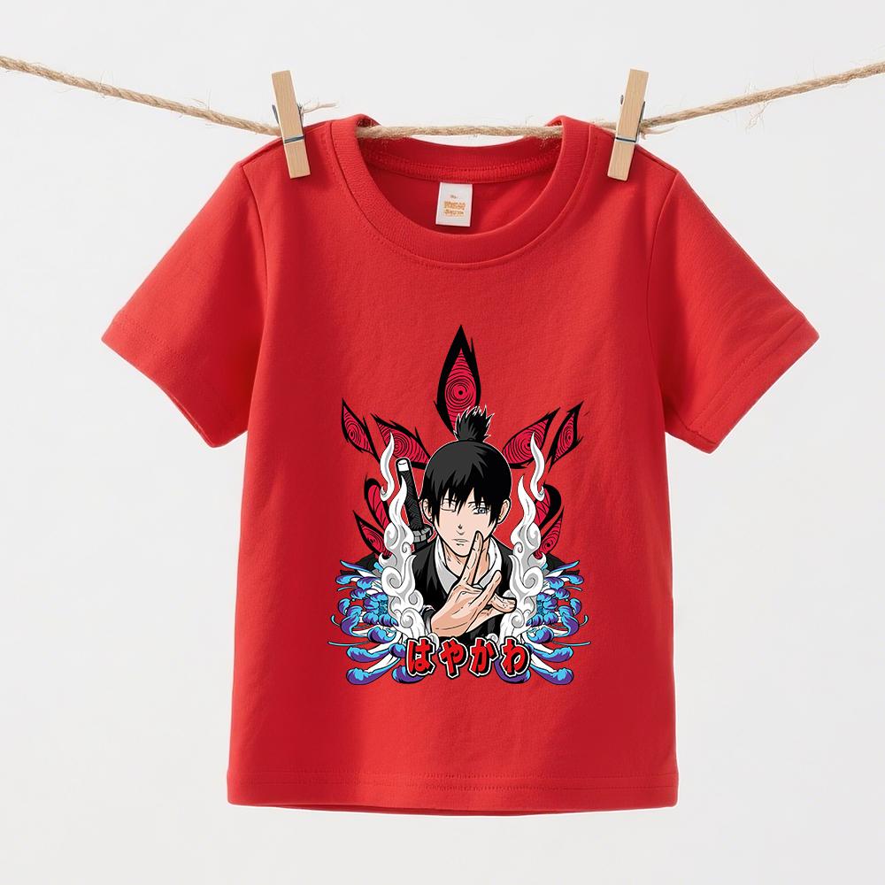 Chainsaw Man Aki Anime Print Boys Girls Cotton T Shirts Short Sleeve Summer Casual Kids Tee Top