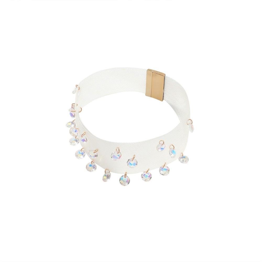 

Mesh Statement Choker Pink Clavicle Chain New Diamond Pendant Necklace Gifts белый