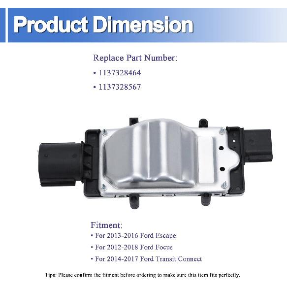 Motor-Kühllüfter-Steuermodul Kompatibel mit Ford Escape Focus Transit Connect Ersetzen 1137328464 1137328567