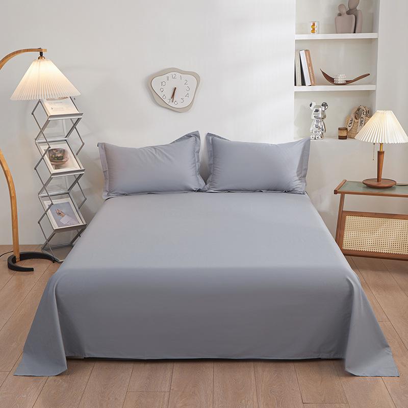 Nordic Minimalist Solid Color Cotton Bed Sheet and Duvet Cover Set (1.5m/1.8m) - Pure Cotton, 200x230 Cm