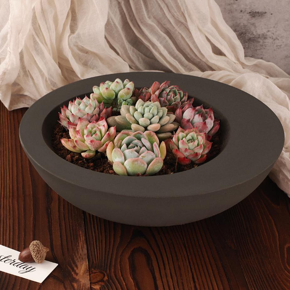 Round Flower Pot Silicone Candle Mold Succulent Flowerpot Eggshell Candle Cup Storage Jar DIY Concrete Cement Planter Mould