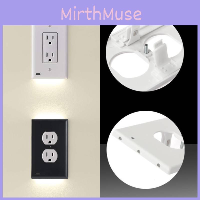 Outlet Wall Cover Socket Plate Double Led Night Light Sensor Coverplate Plug