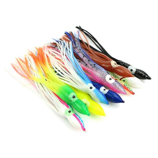 10 szt. Przynęta ośmiornica wielokolorowa sztuczne akcesoria wędkarskie świecąca przynęta pływająca na zewnątrz