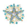 Weiman Pearl Starfish Flower Brooches Luxury Women Fashion Rhinestone Crystal Gold Plated Alloy Customize Designer Brooch Pins
