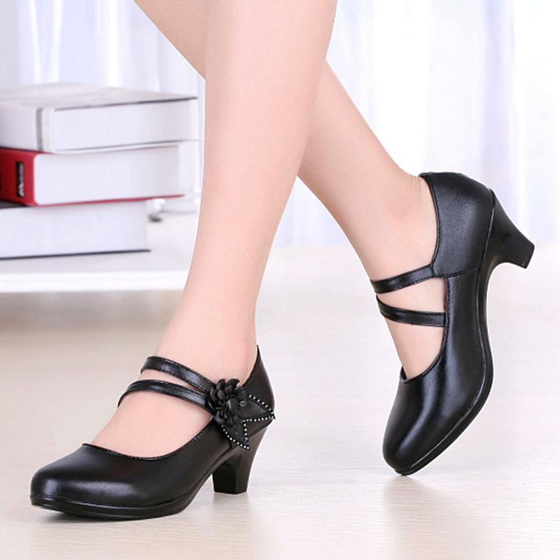 

Женская модная повседневная кожаная обувь, лоферы, профессиональная рабочая обувь 41 чёрный