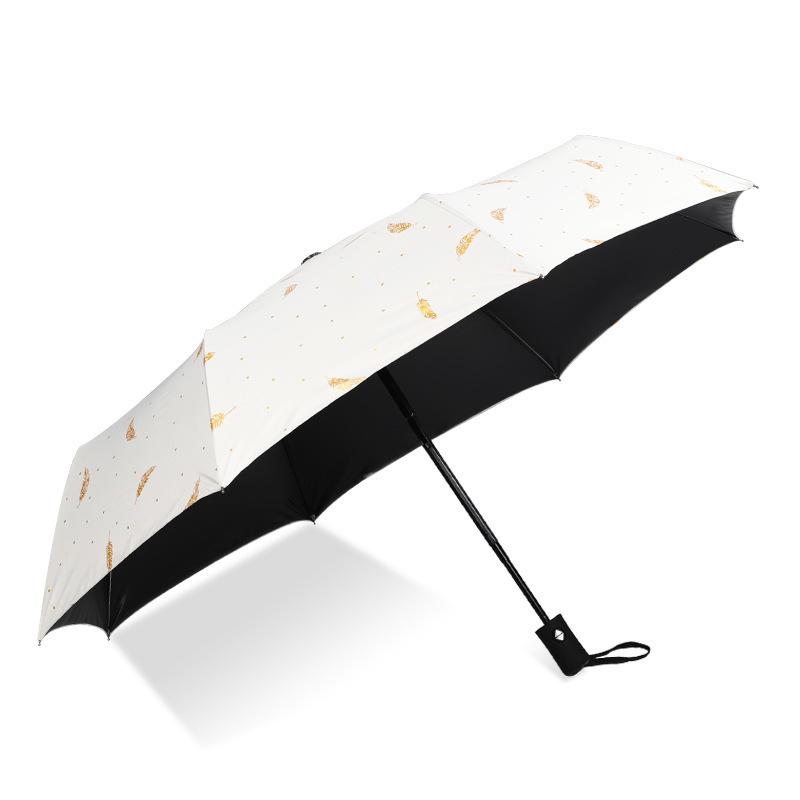 ins automatic folding feather umbrella women's vinyl sunscreen UV protection sun umbrella sun umbrella custom wholesale