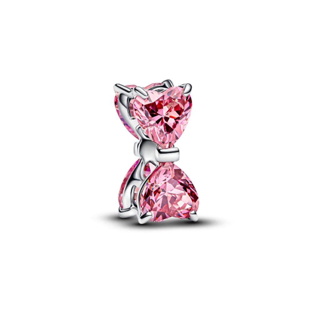 925 Silver rose pink ribbon bow Charm Purple Bead perfume Pendant Fit Original Bracelet Jewelry Earring DIY Making Gift boy girl