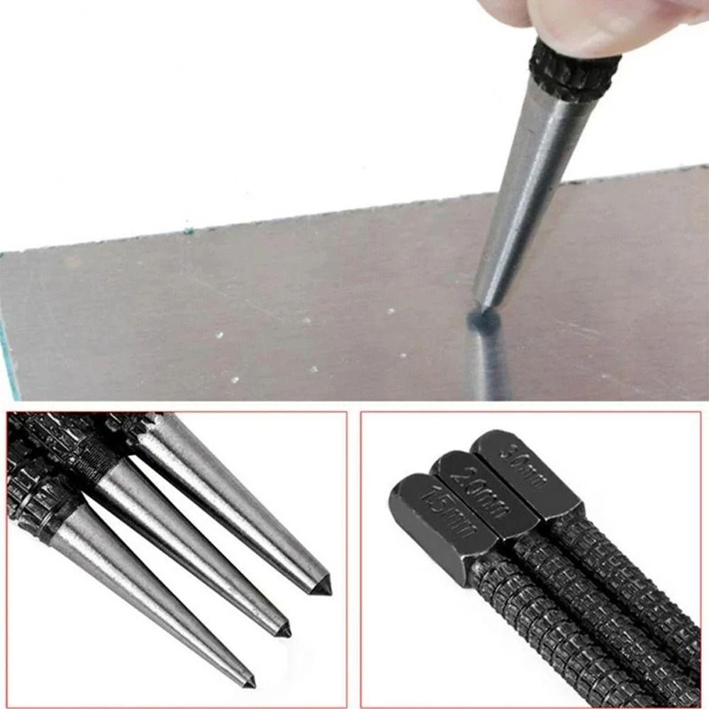 1/3Pcs Alloy Steel Center Punch 1.5/2/3mm Scriber Marker Tool Durable Metal Drill