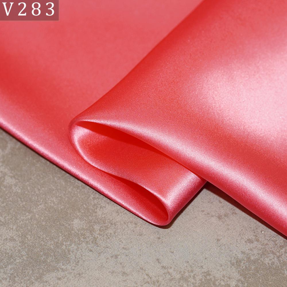 HYSK Natural Genuine Pure 100% Silk Crepe Satin Fabric Silk China Duchess Plain Brown by Meter for Dress Bedding Wedding