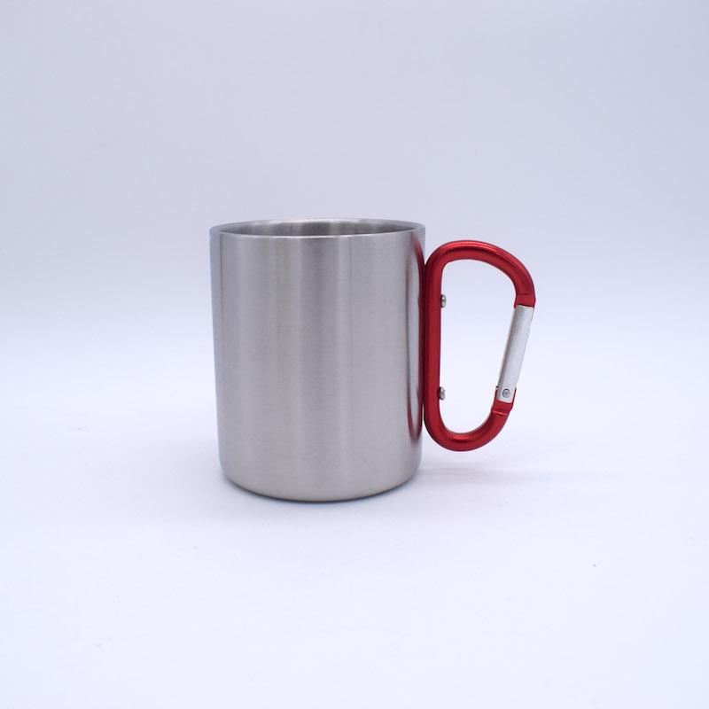 Camping Stainless Steel Carabiner Coffee Cup - Portable, Double-Layer, Available In Large and Small Sizes for Outdoor Sports