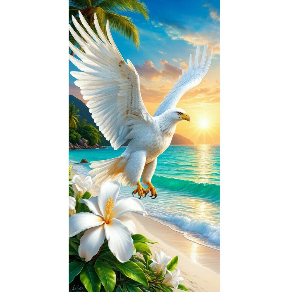 

Большой размер Мозаика Сделай сам Полные наборы для рисования бриллиантами Искусство Красивый орел и цветы Вышивка Крестиком Стразы round 30x60cm красный