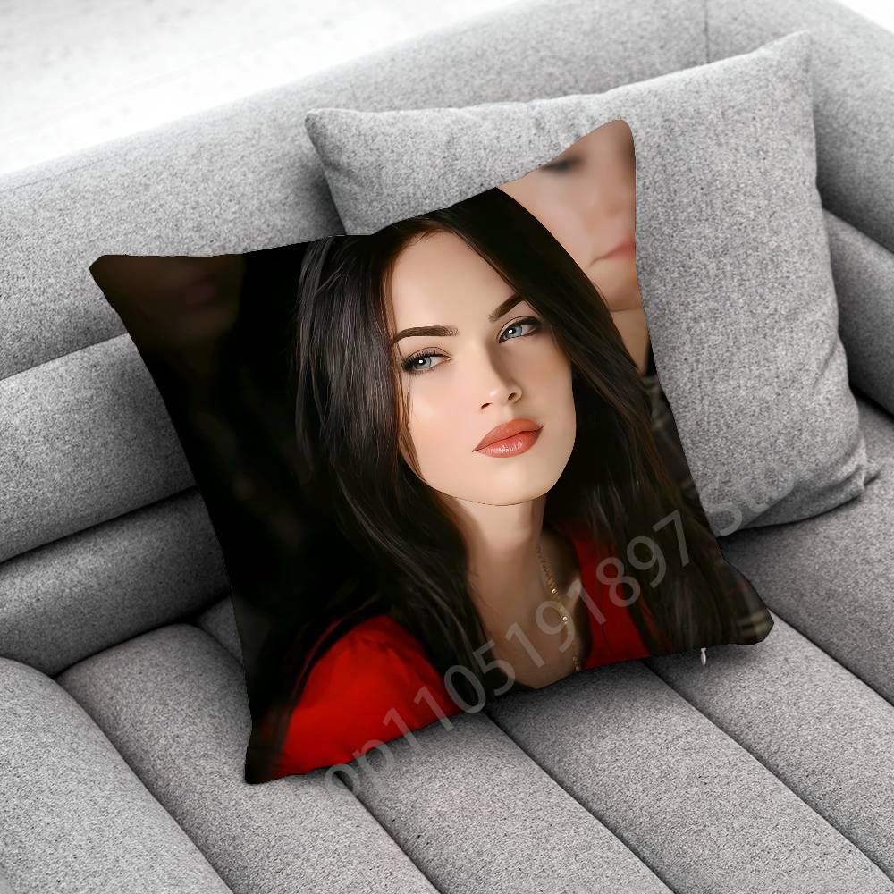 M-Megan Fox Cool Throw Pillow Case For 45x45cm 40x40cm 30x30cm 50x50cm 55x55cm Square Home Pillowcase Case