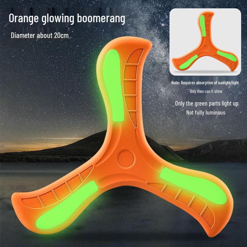 Nostalgic Toys: Glowing Soft Return Boomerang Frisbee for Kids - Luminous Outdoor Fun