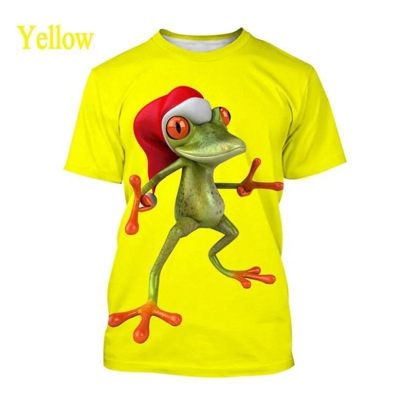Estate Nuovo 3D Divertente Rana Arboricola Grafica T-shirt Per Uomo Moda Casual Stampa Animale T-shirt Personalità Interessante T-shirt di Tendenza