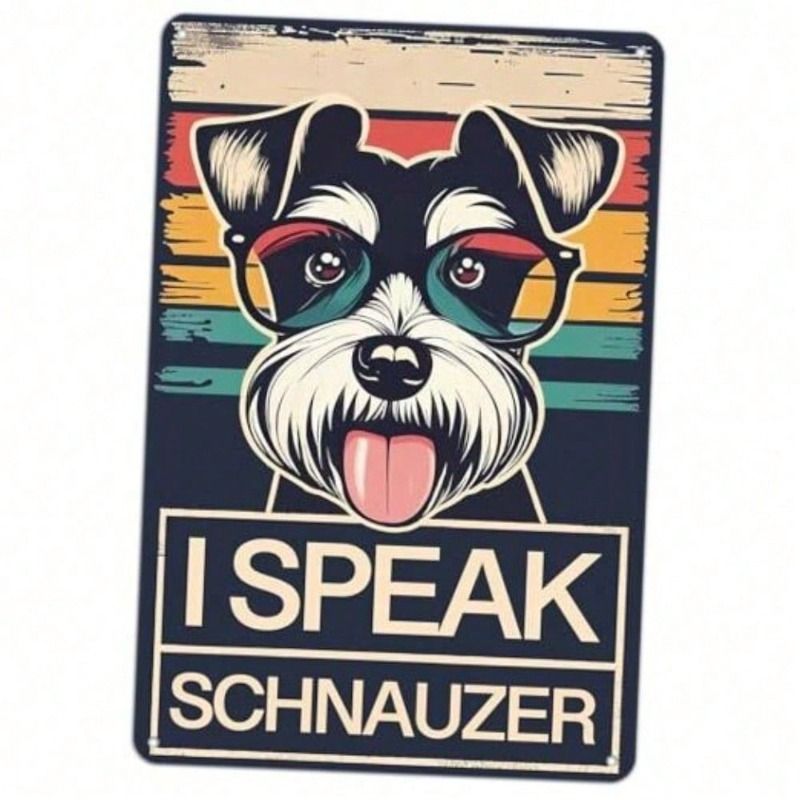 

Vintage Dog Wearing Glasses Metal Wall Poster for Bar