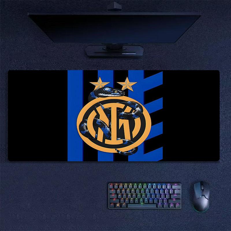 Inter Milan Mouse Pad, Large Gaming Desk Mat, Non-slip XXL Mousepad for Laptop & Tablet, Mini PC Playmat with Stitched Edges