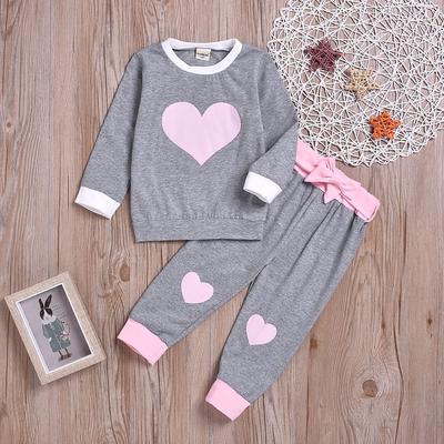 Girls Pyjama Set Sleepwear Rabbit Pullover Dot Print Pants Nightwear 3-14 Years