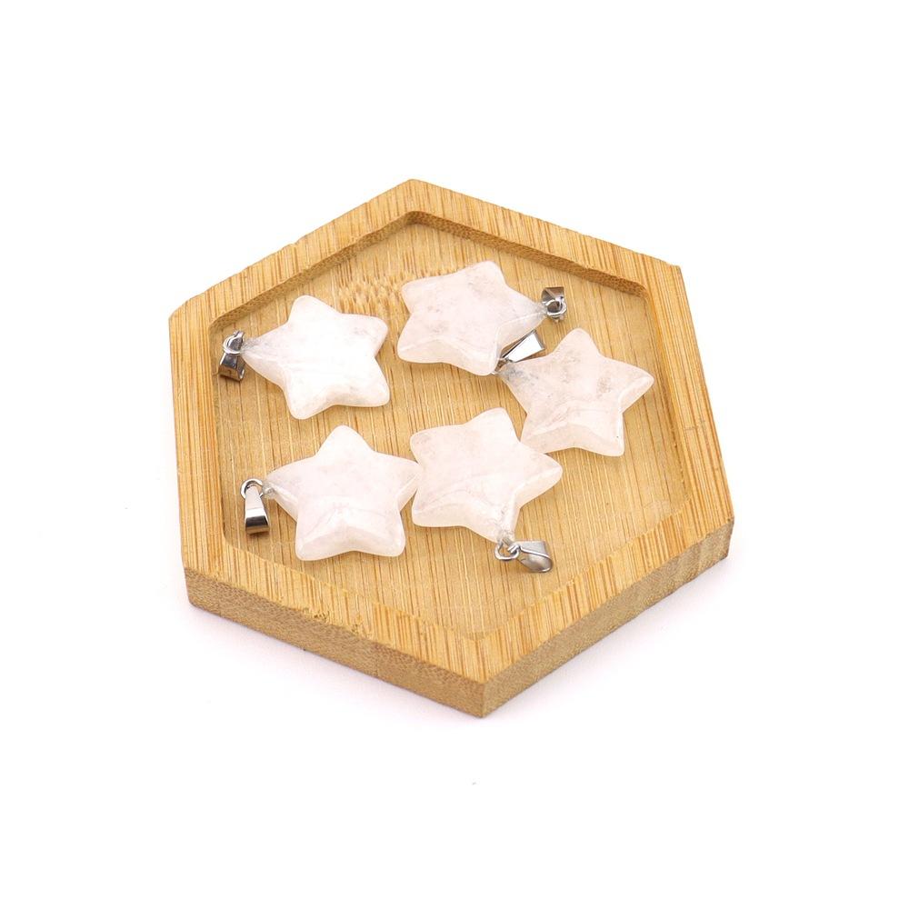 Agate Star Pendant Necklace Jewelry Powder Crystal Necklace Fashion Valentine'S Day Gift 20 * 6