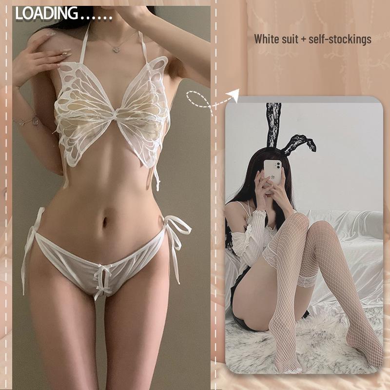 Shuo Yao Plus Size Sexy Butterfly Tie-Up Lingerie Sleepwear Set