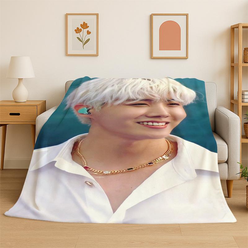 Kpop BBTS Jung Hoseok J Hope Flannel Blanket Soft Warm Throw Blanket for Bedroom Living Room Bed Travel Camping Picnic Gift