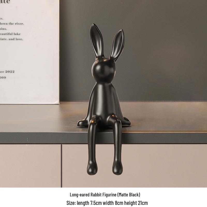 Keramik-Kaninchen-Ornamente für die Heimdekoration - Wohnzimmer, TV-Schrank, Flur, Weinschrank-Dekoration