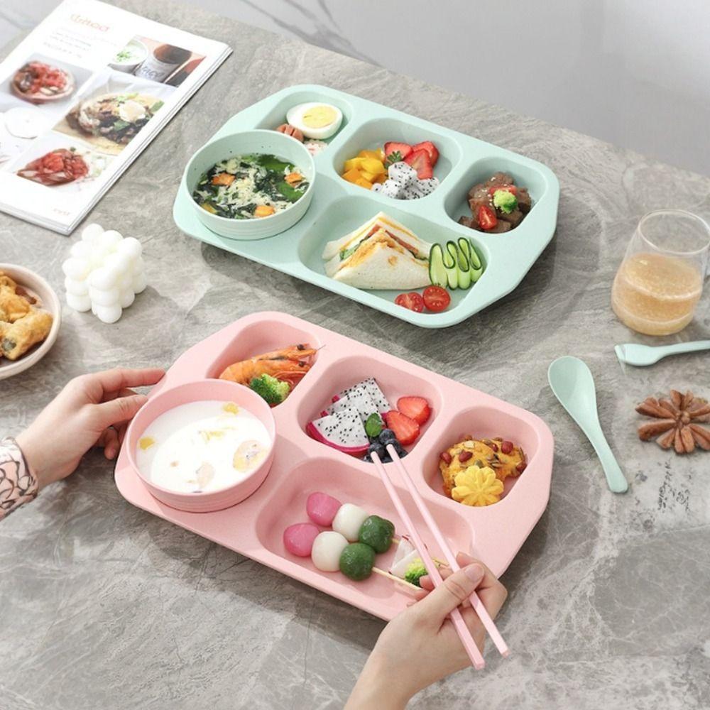 with Bowl and Tableware Fat-Loss Meal Plate Microwave-safe Divided Food Plate Canteen