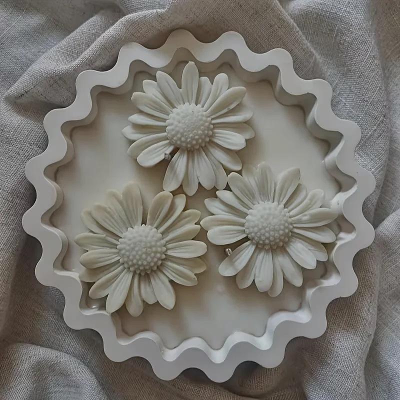 Top Quality Wavy Lace Bowl Shape Candle Cup Silicone Mold Cement Gypsum Aromatherapy Resin DIY Storage Bowl Flower Pot Home
