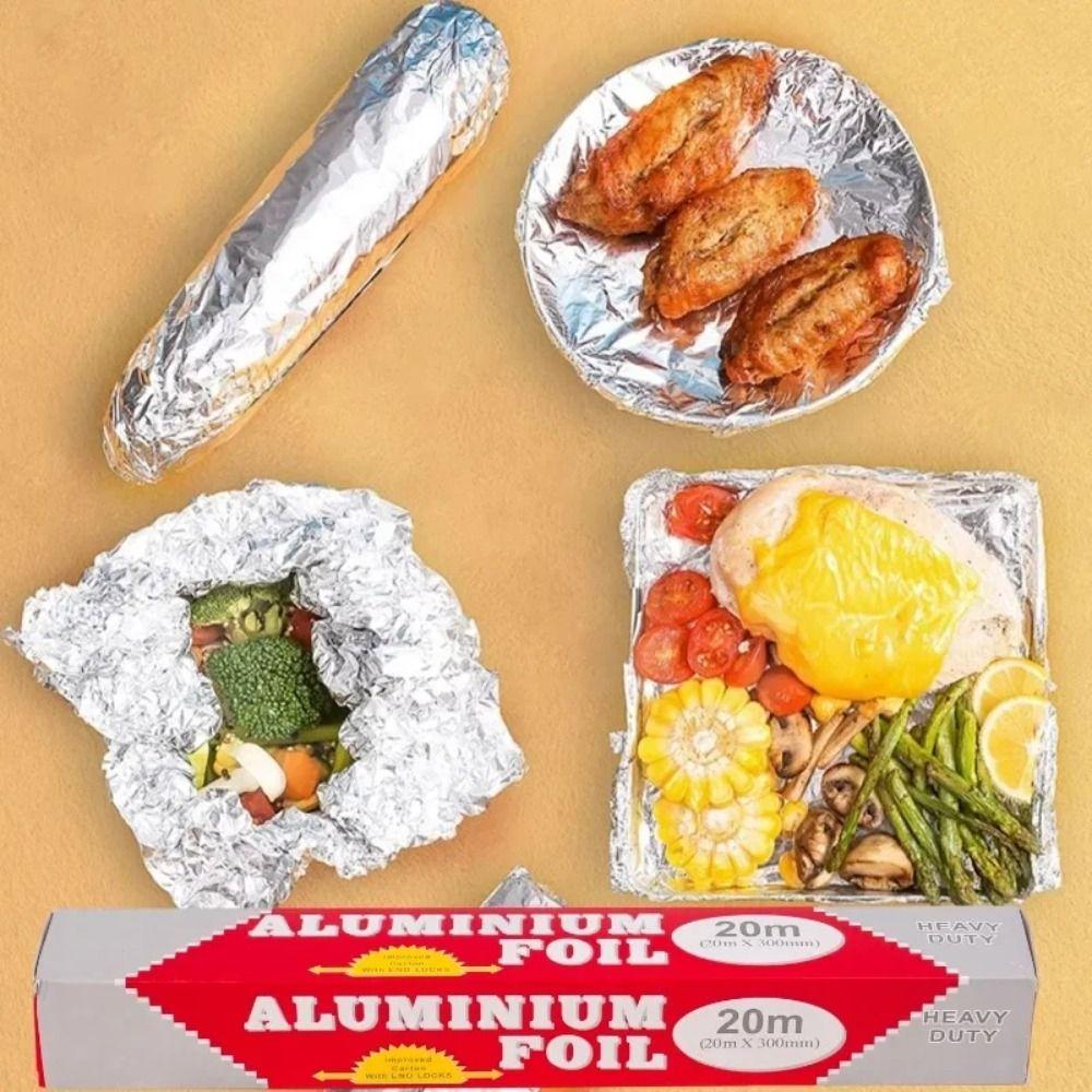 Folia Aluminiowa Papierowa Spożywcza 5m/10m/20m Folia do Grillowania do Frytkownicy Powietrznej Piekarnika Akcesoria BBQ