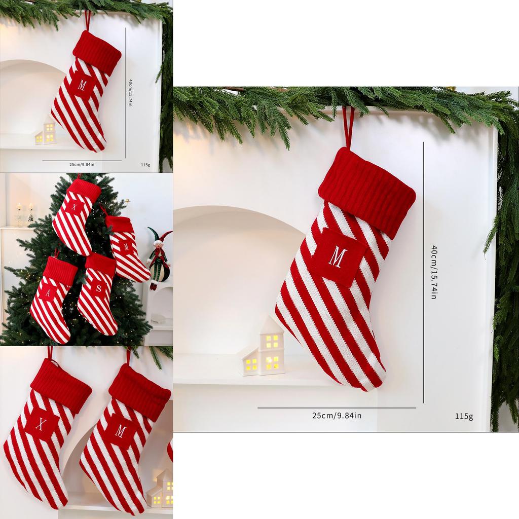 Christmas Sock Decor With Creative Letter Design And Soft Fabric For Festive Home Decor