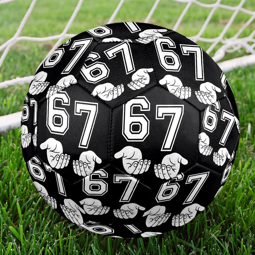 1pc Hands Numbers Theme Soccer Ball Football, Size 5, Lightweight PVC, Outdoor Training Soccer Ball,Gift C6552