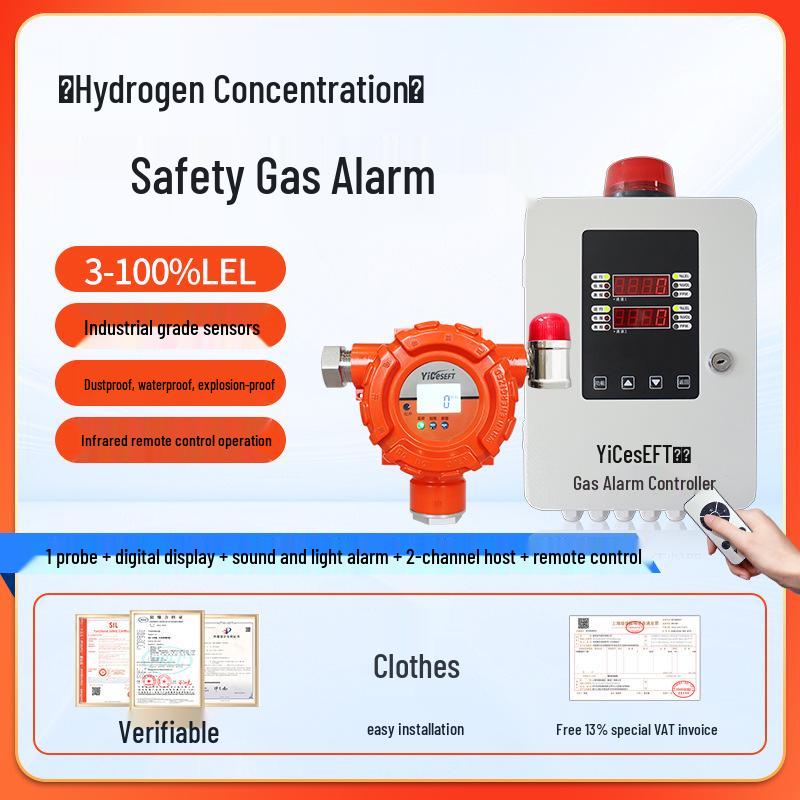 Explosion-Proof Hydrogen Alarm & Charging Station - Fixed Flammable Gas Detector