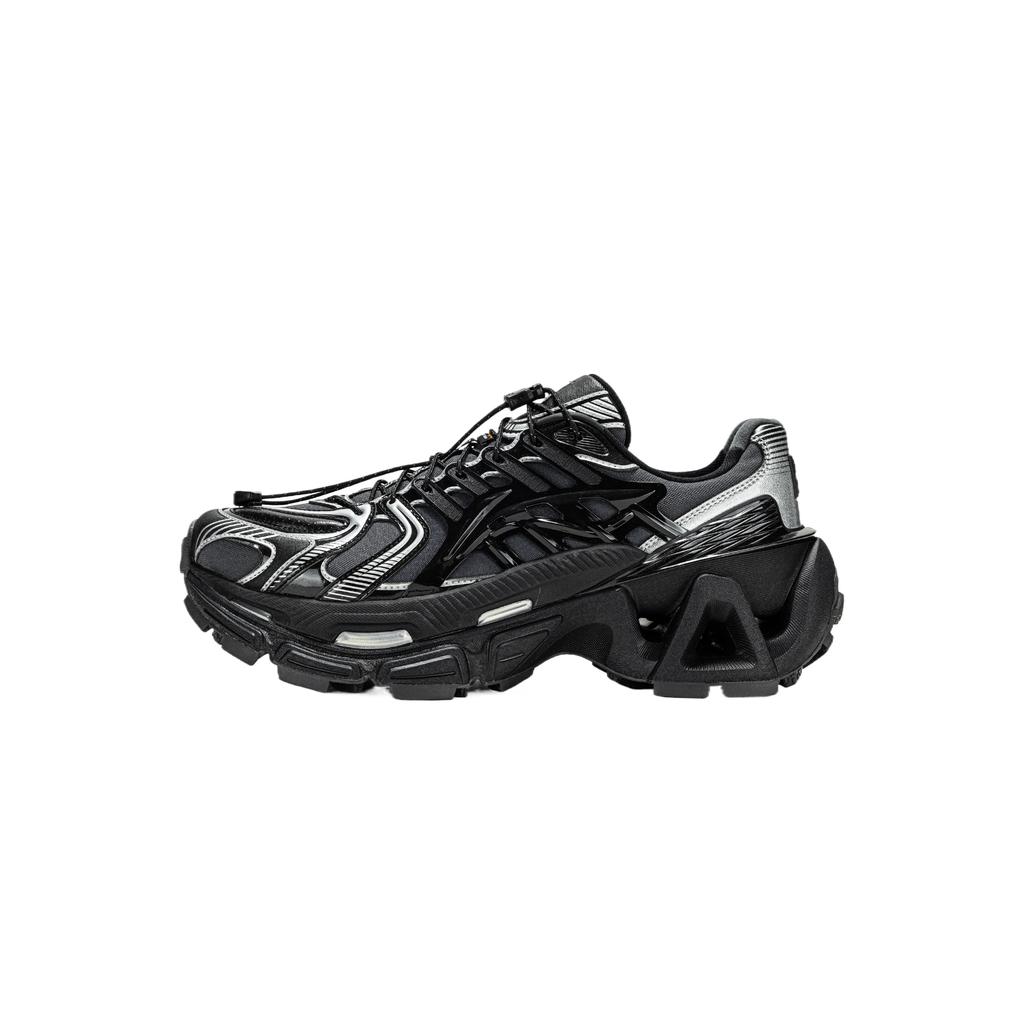 LiNing Lianing Liejun Ass Element Stoff Synthetisches Leder Kordelzug Dicke Sohle Mode Niedrige Schnürschuhe Damen Sneaker AZGW348-8