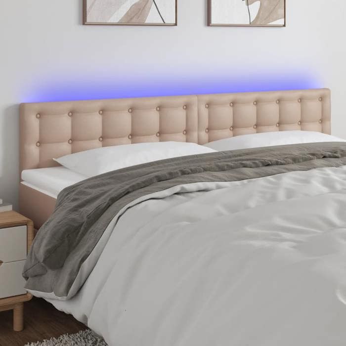 Maison Exclusive - Tête de lit à LED Cappuccino 160x5x78/88 cm Similicuir