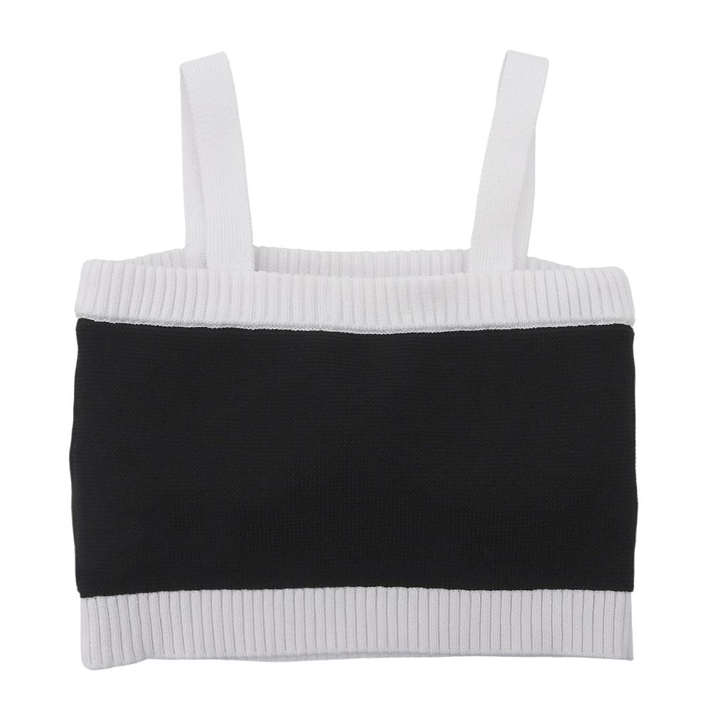 sheller Beautiful Bijou button knit bustier top, women's, black and white, size F (SL191040520) tops F Black WhiteUsed