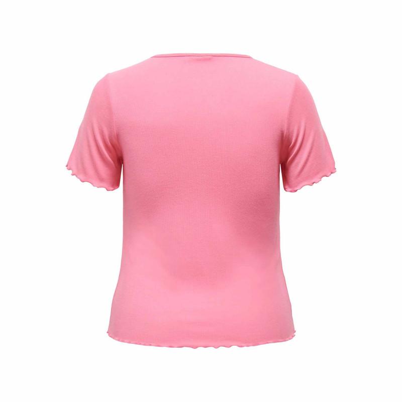 Women's Short-sleeved Top V-neck Wavy Hems ONLY CARMAKOMA