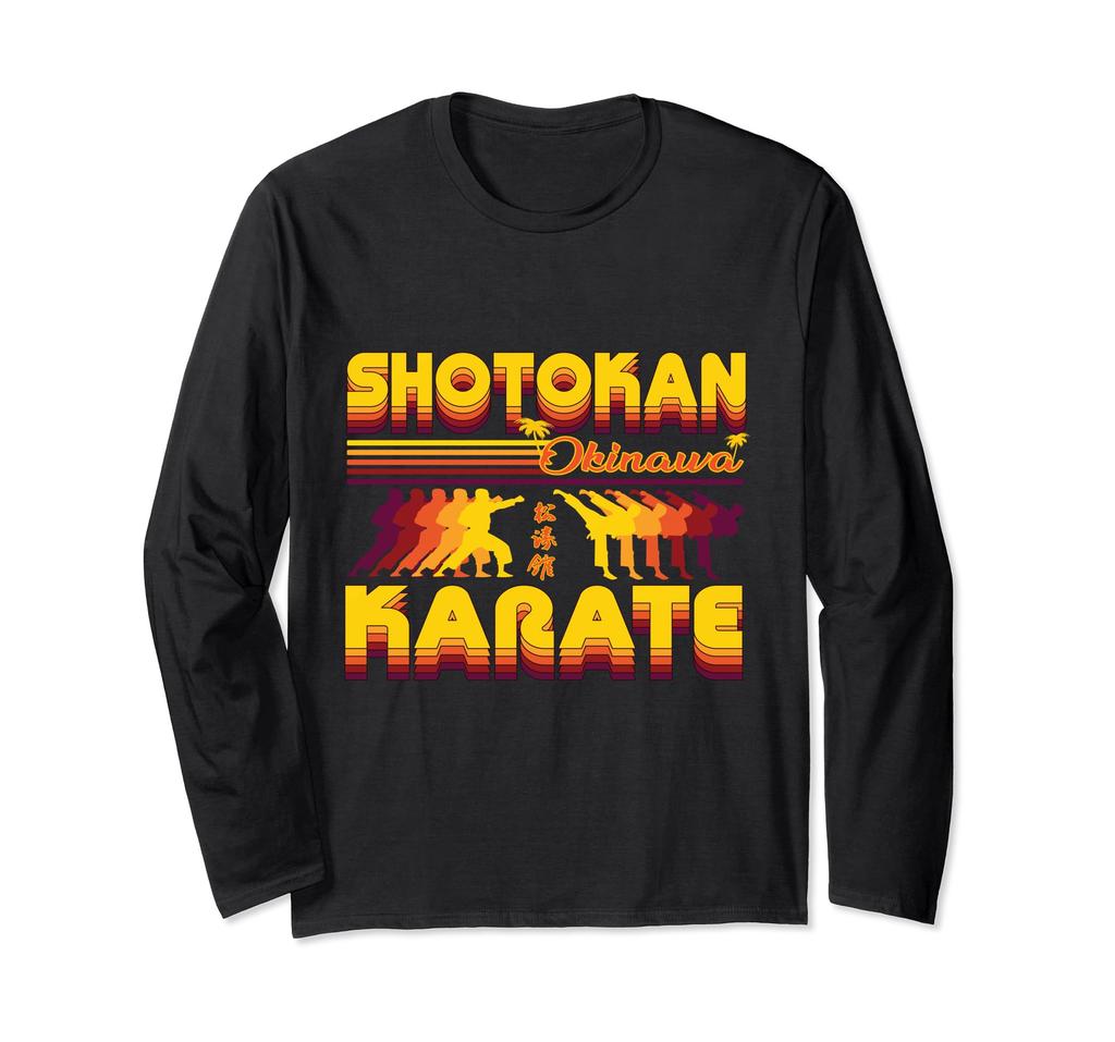 Cool Retro Cathedral Karate Summer Long Sleeve Design T-shirt