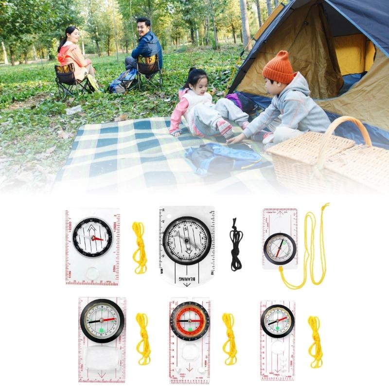 Orientation Compasses, Hiking Navigation Map Scale Ruler Compasses, Multifunctional Magnifier Compasses for Map Reading