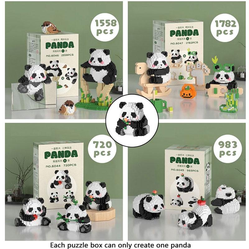 Panda Micro Building Blocks Puzzle Toy Plastic Material, Perfect Gift For Kids, 720-1782 Pieces Available