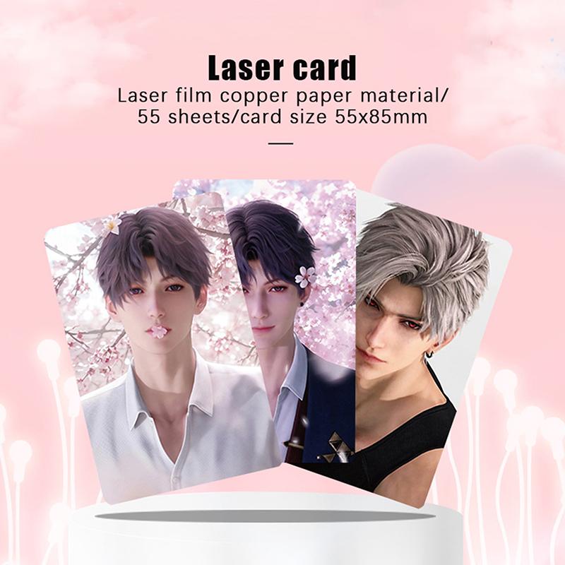 50 Pcs/Set Love And Deepspace Game Laser Lomo Card Caleb Sylus Zayne Xavier Characters Hd Photocard Fans Collection Cards