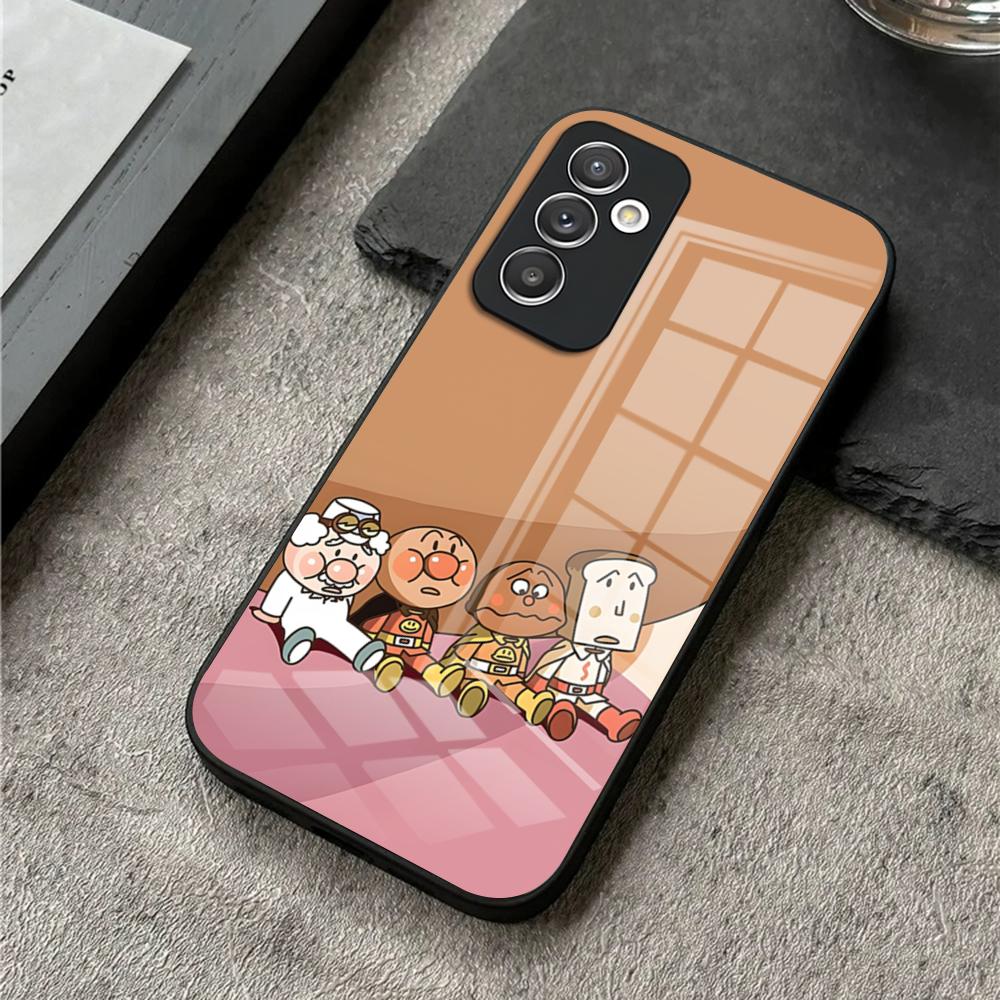 

Phone Case For S25 Ultra Samsung S26 S23 S24 Plus S22 S20 S21 Fe A54 A34 A53 A16 Glass Cover Cartoon Cute Anpanman Samsung a34 5g