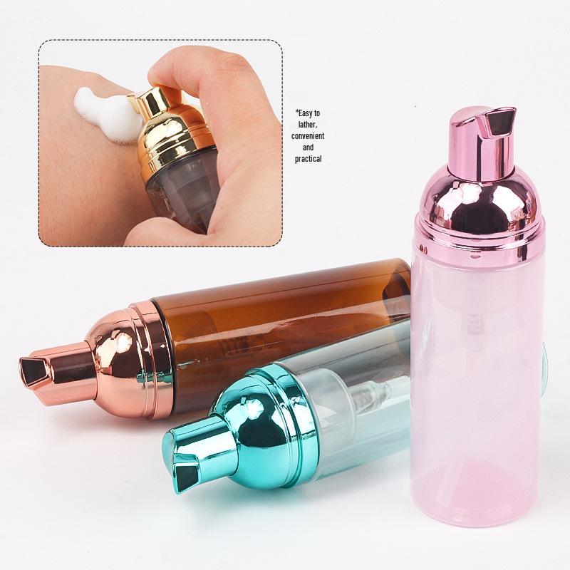 60ml Portable Foaming Face Wash Bottle - Refillable Press-Type Facial Cleanser Mousse Container