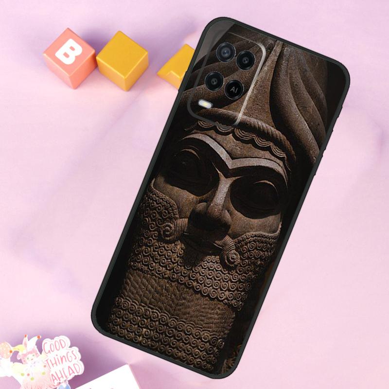 Assyrian Lamassu Winged Bull Case For Oppo A60 A80 A40 A15 A16 A17 A57 A94 A74 A54 A76 A96 A18 A38 A58 A78 A98 A5 A6 Pro
