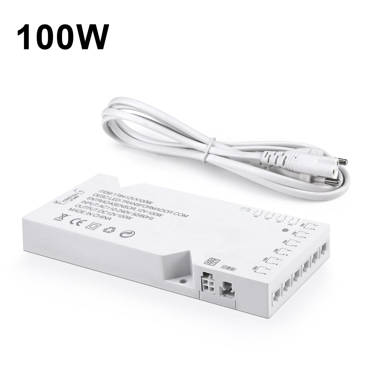 

1.5A 2A 3A 5A 8.3A Трансформатор освітлення AC110V-250V до DC12V Джерело живлення для світлодіодного освітлення шафи 100W 8.3A білий