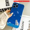 White Cat & Butterflies On Blue Wall Phone Case All Inclusive Film Hard Phone Case, Compatible with iPhone 18 Pro Max 17 16 15 14 13 12 11