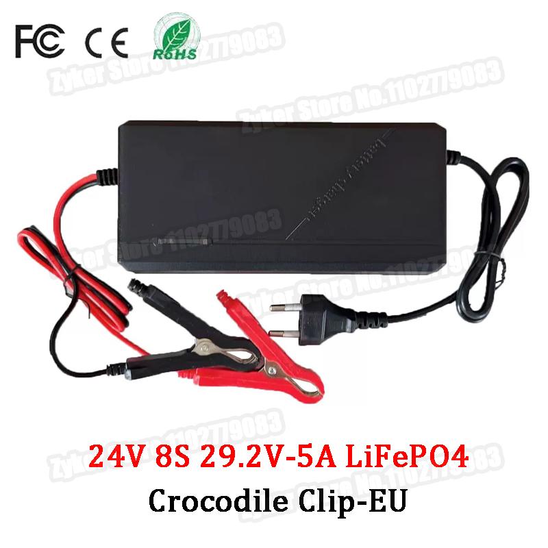 14,6V 29,2V 5A 10A Lifepo4 Batterieladegerät 4S 8S 12V 24V Intelligentes Ladegerät für Lithium-Eisenphosphat-Akkupack 110V-240V Ladegerät