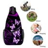 Purple Butterfly Small Chest Bag Men's and Women's Best Gift 2D Flat Cartoon Large Capacity Outdoor Sports Leisure Fashion Gym